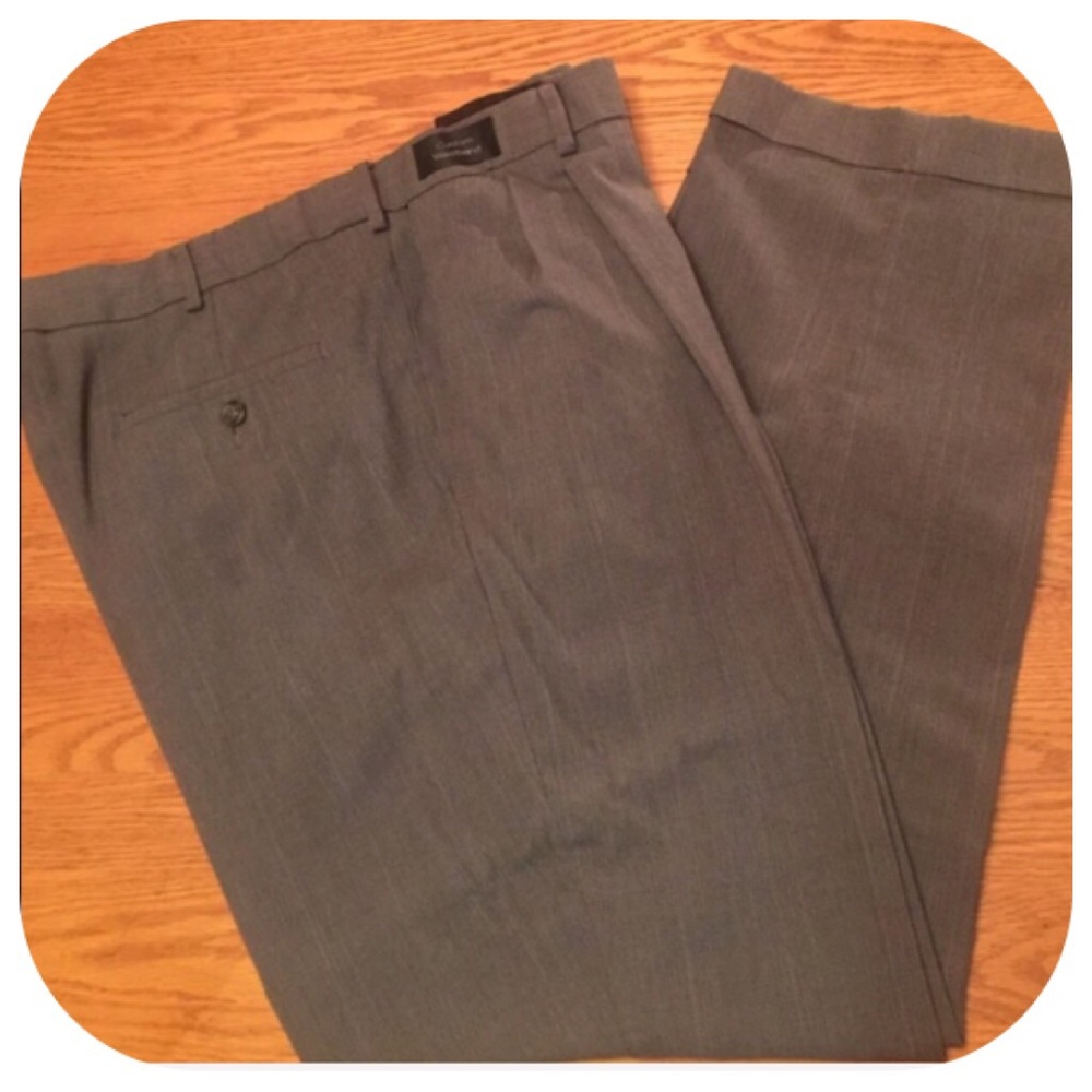 Pants Men's Pleated Gray Dress w/cuff sz 38x30